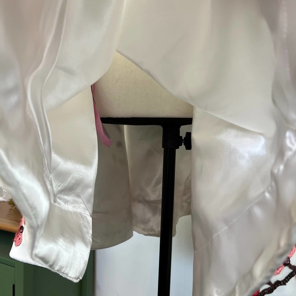 Blush Prom 2pc Skirt Set Size 0 White Red Pink Cherry Blossom Floral Embroidered - Picture 6 of 10